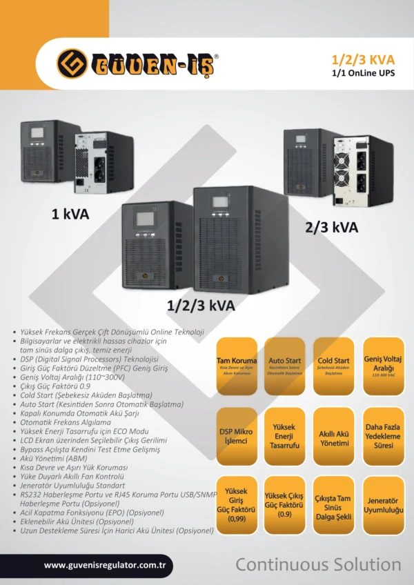 123 KVA 11 OnLine UPS Ürün Özellikleri - 1