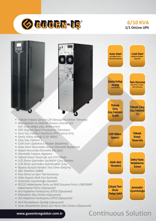 6-10 KVA 1-1 Online Rack Mount UPS Özellikleri - 1